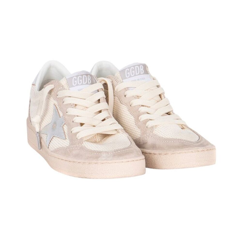 Golden Goose Ball Star Suede & Mesh Sneaker, Beige